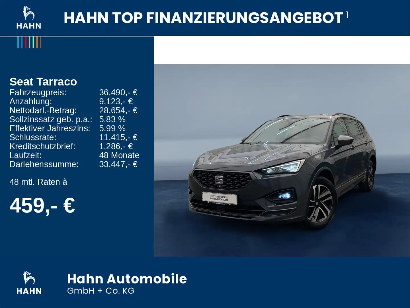 SEAT Tarraco FR 2.0 TDI DSG AHK Navi 360° Kamera ACC Gris - 2