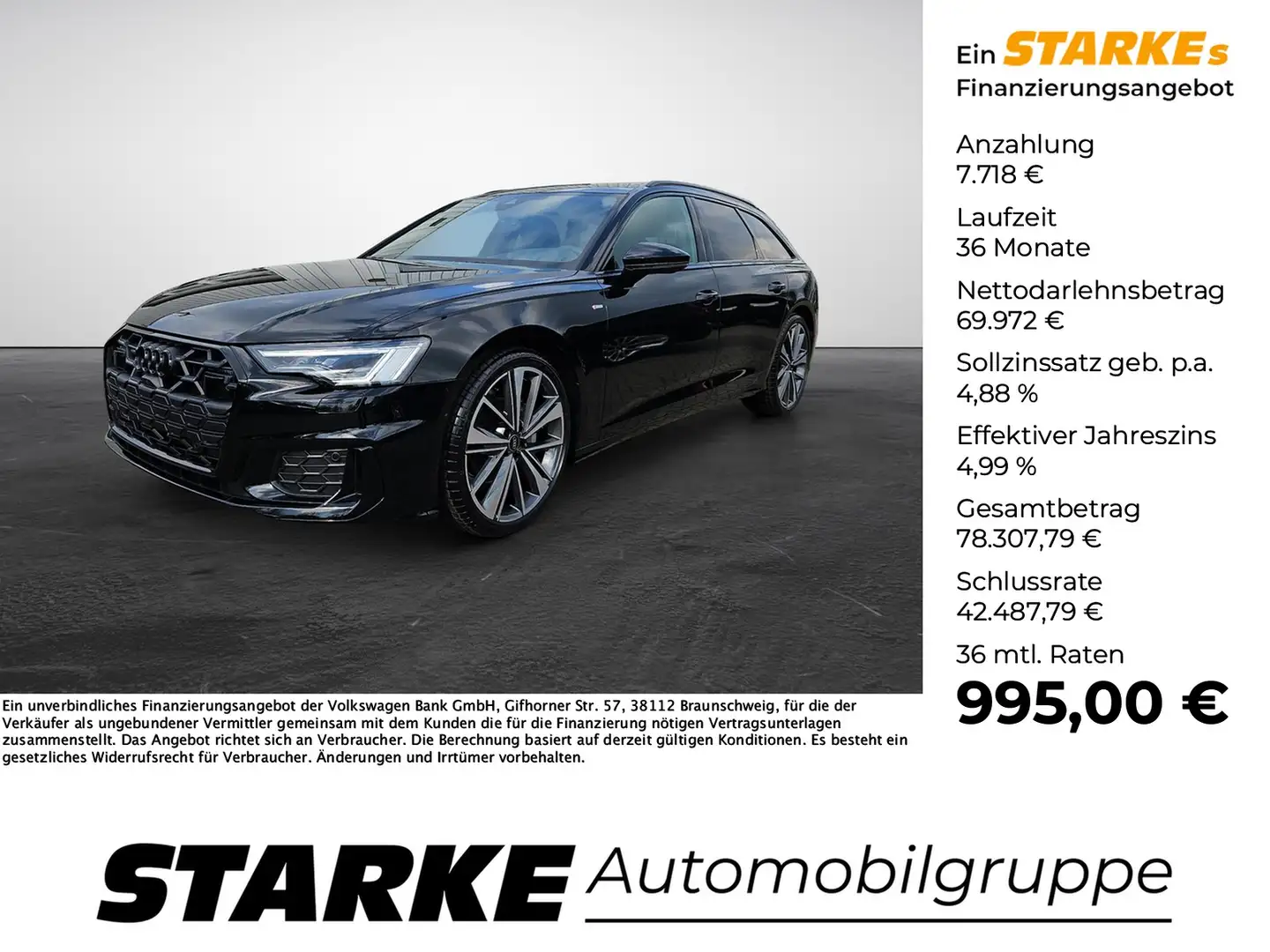 Audi A6 Avant 40 TDI S tronic quattro S line Matrix HUD... Noir - 1