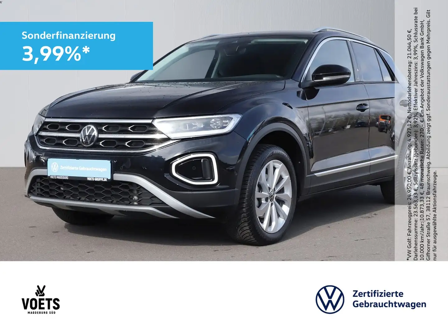 Volkswagen T-Roc STYLE 1.5 TSI DSG LED PLUS+NAVI+AHK+ACC Schwarz - 1