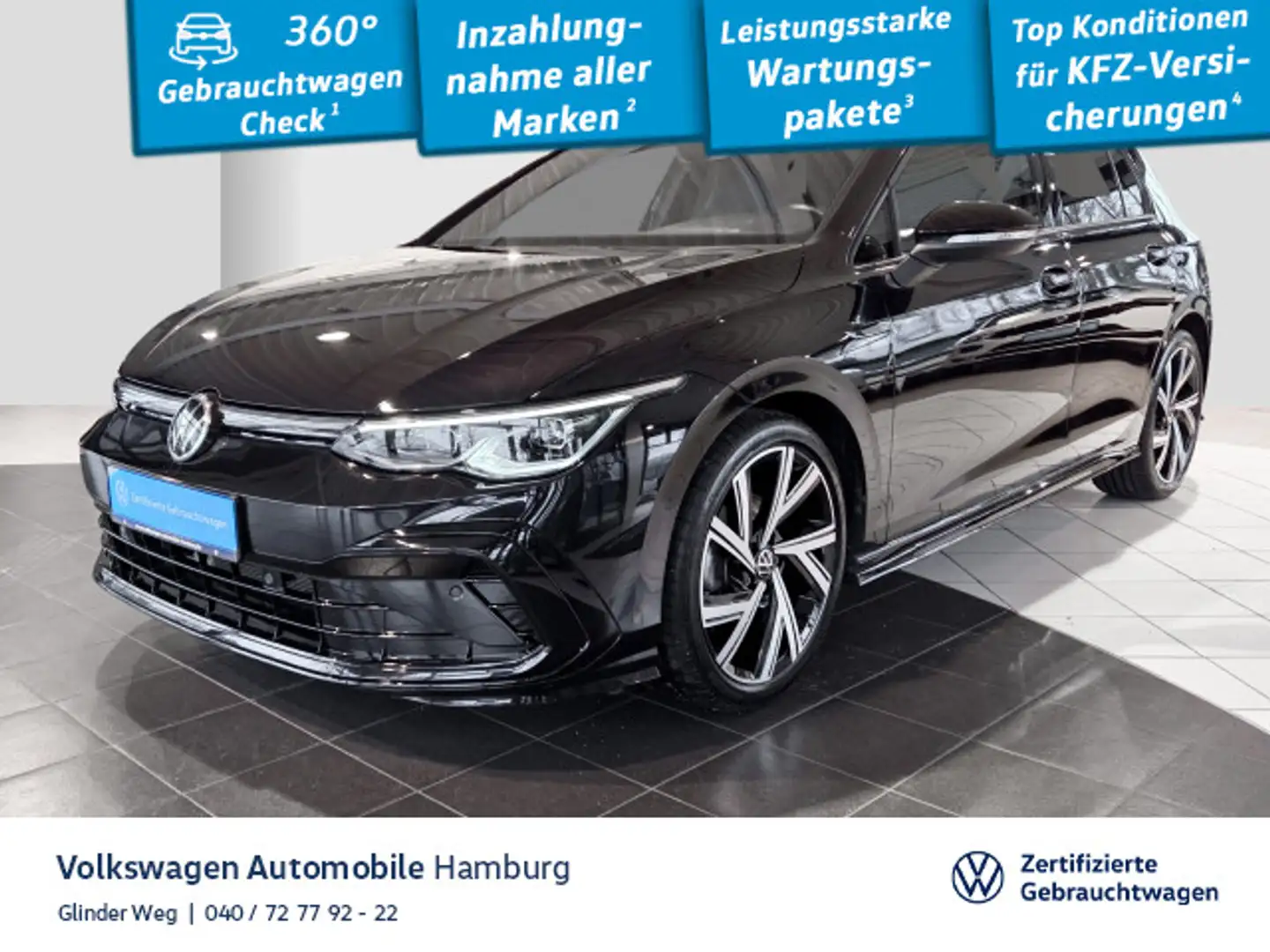 Volkswagen Golf VIII 1.5 eTSI R-Line DSG ACC LED Navi Schwarz - 1