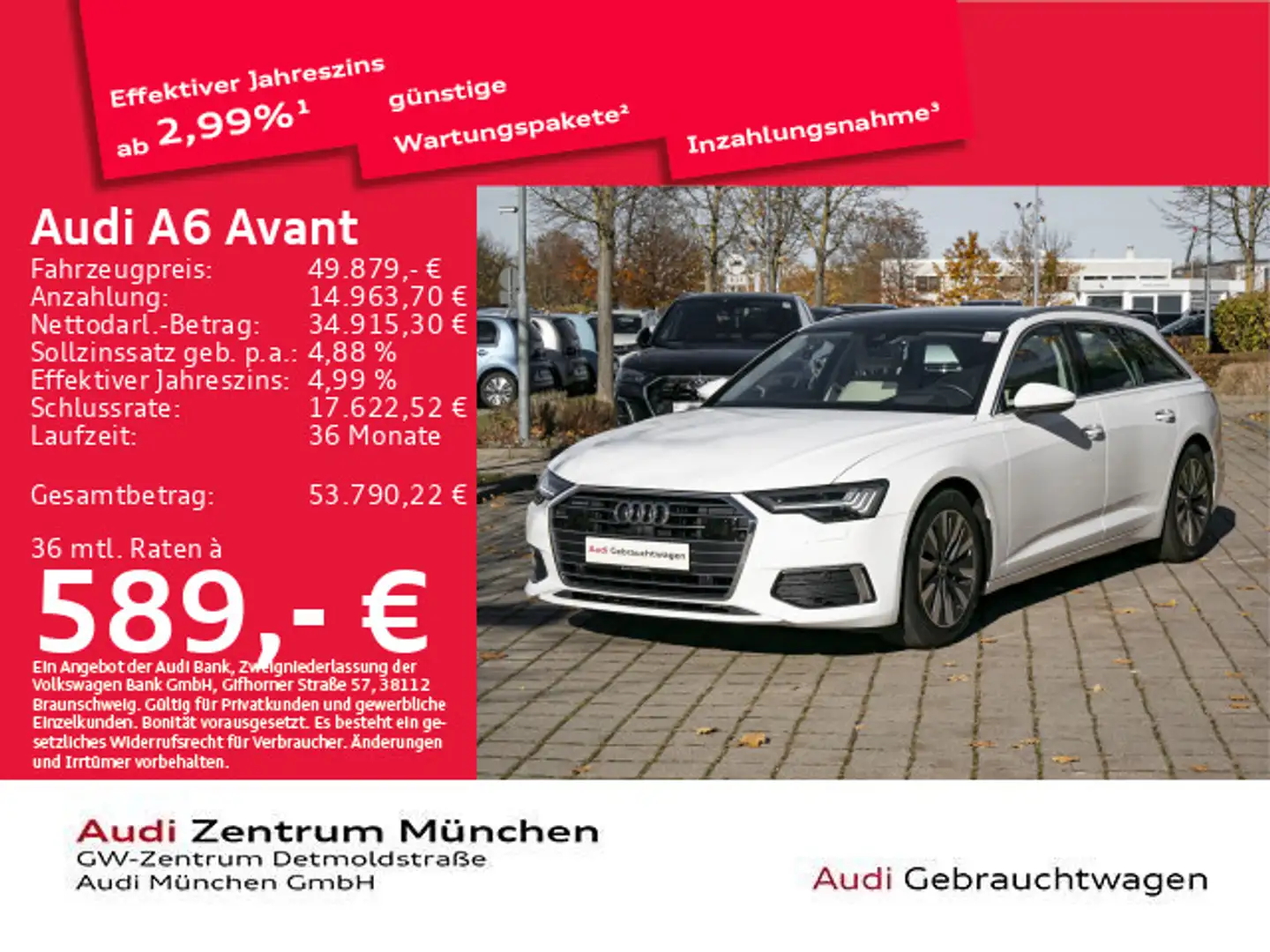 Audi A6 50 TDI qu. tiptronic Pano/AHK/StdHzg/ Weiß - 1