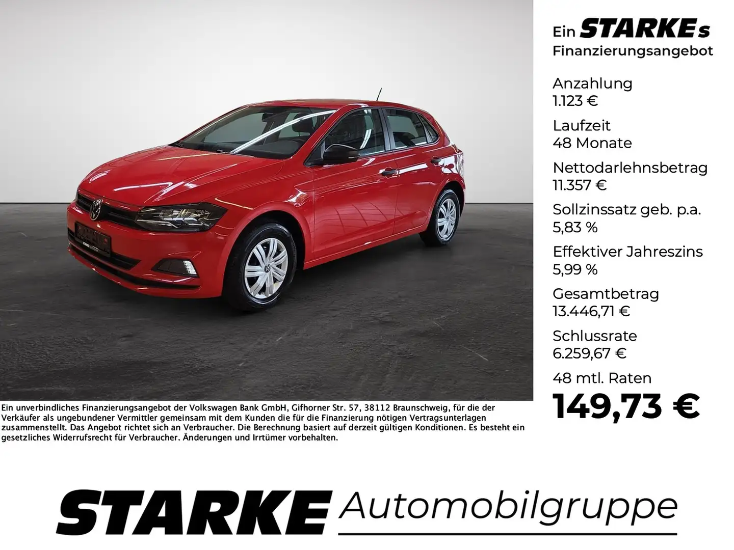 Volkswagen Polo 1.0 Trendline Klima CarPlay Front Assist Piros - 1