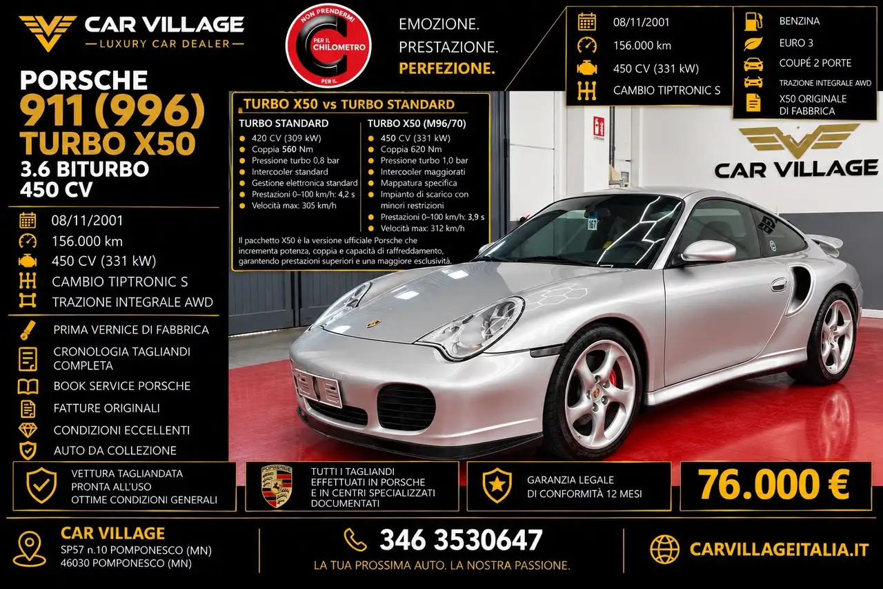 Porsche 911 Turbo x50 (kit 450CV) cat Coupé, foto 1