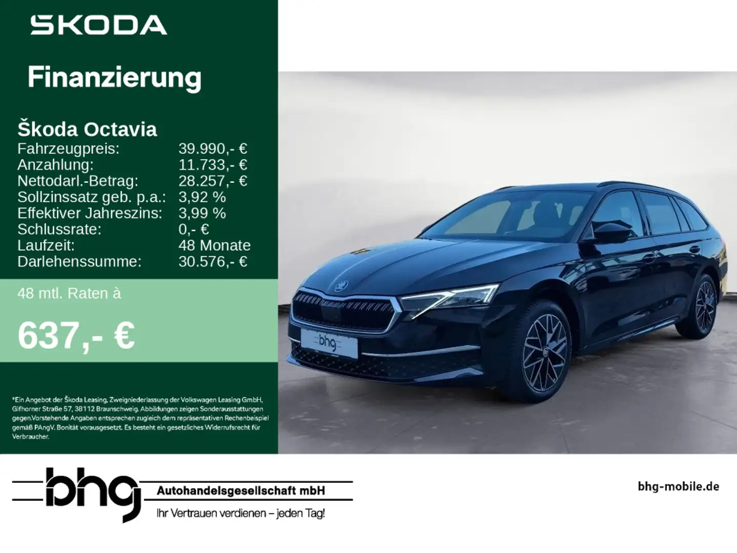 Skoda Octavia Combi 2.0 TDI DSG Selection Schwarz - 1