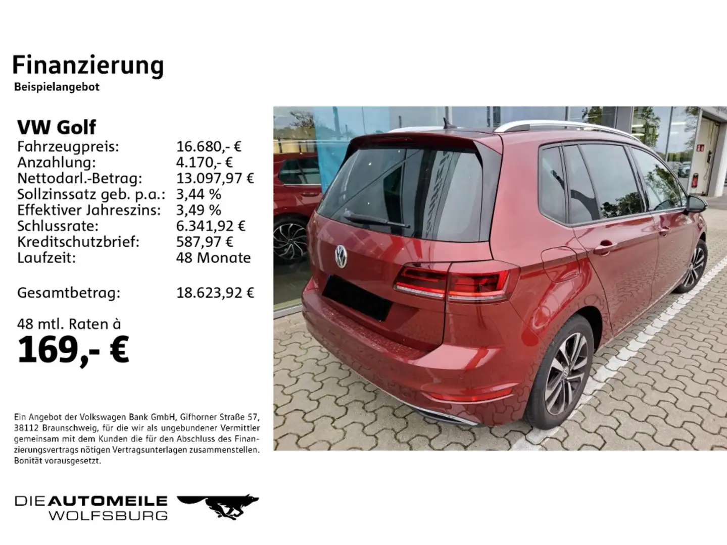 Volkswagen Golf 7 VII Sportsvan 1.0 TSI IQ.DRIVE ACC/Einpar Rot - 2