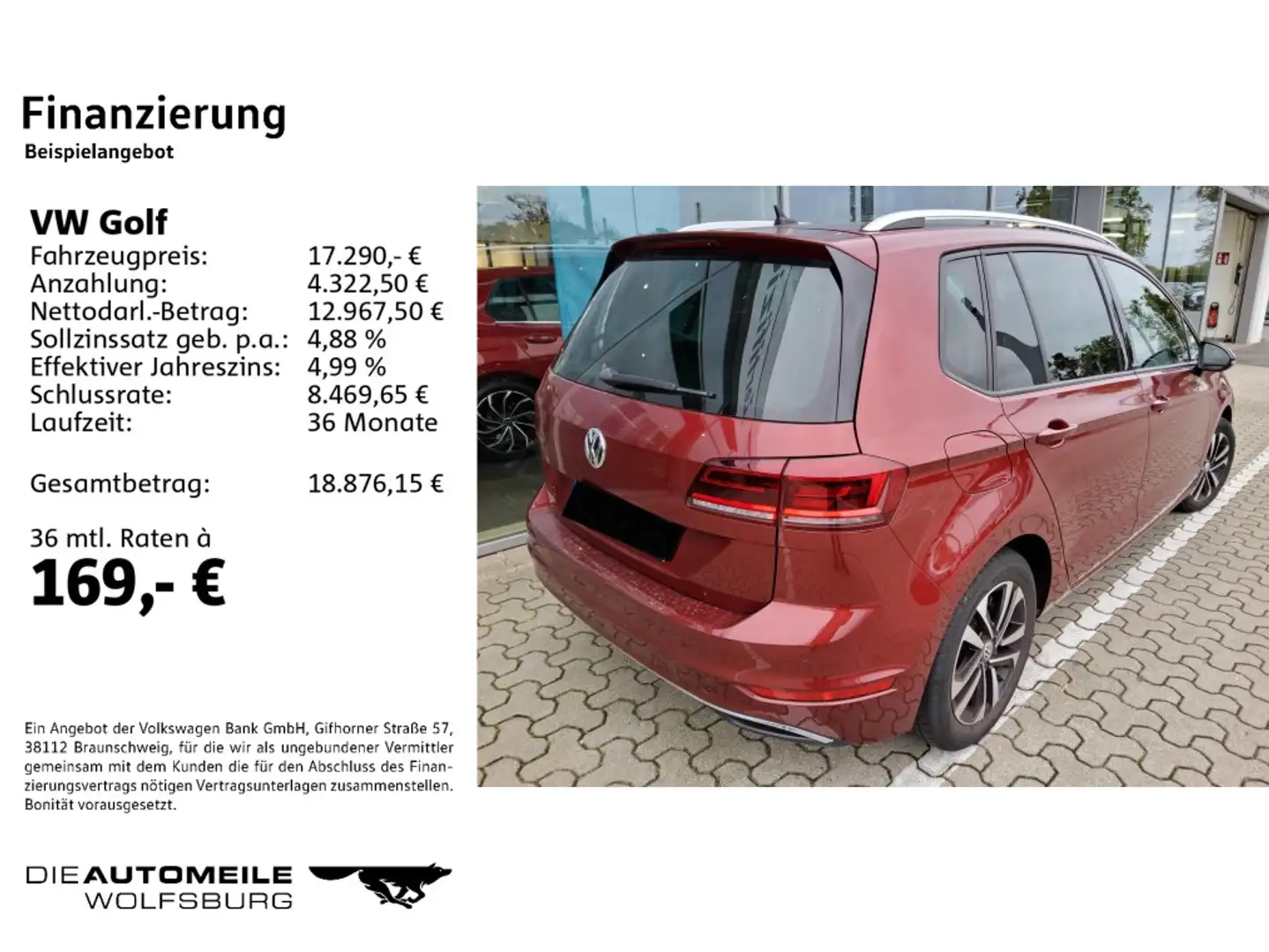 Volkswagen Golf 7 VII Sportsvan 1.0 TSI IQ.DRIVE ACC/Einpar Rot - 2