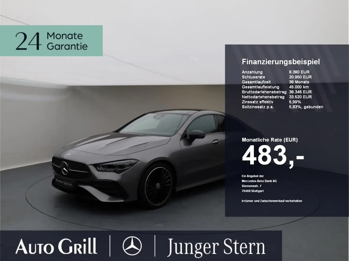 Mercedes-Benz CLA 200 AMG Night Pano MY25 LederRot 19z MultiB Grigio - 1