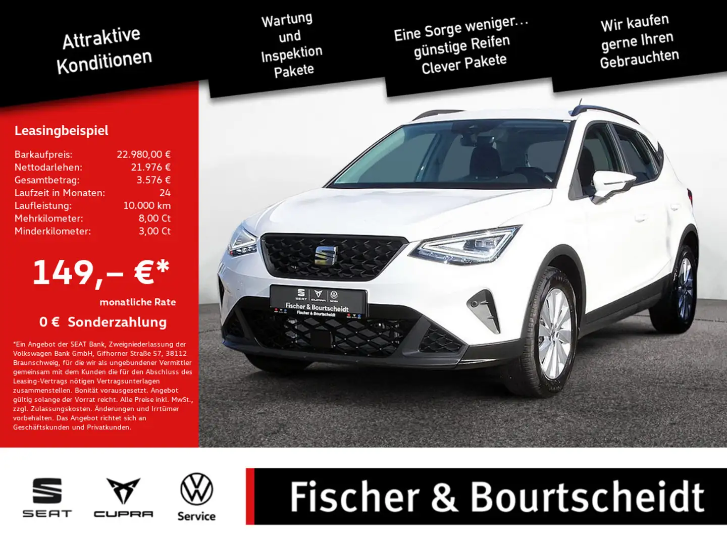 SEAT Arona 1.0 TSI Style NAVI KAMERA LED SHZ APP Weiß - 1