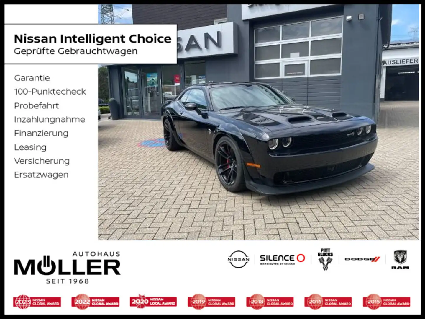 Dodge Challenger V8 SRT Hellcat Widebody Laguna Navi Noir - 1