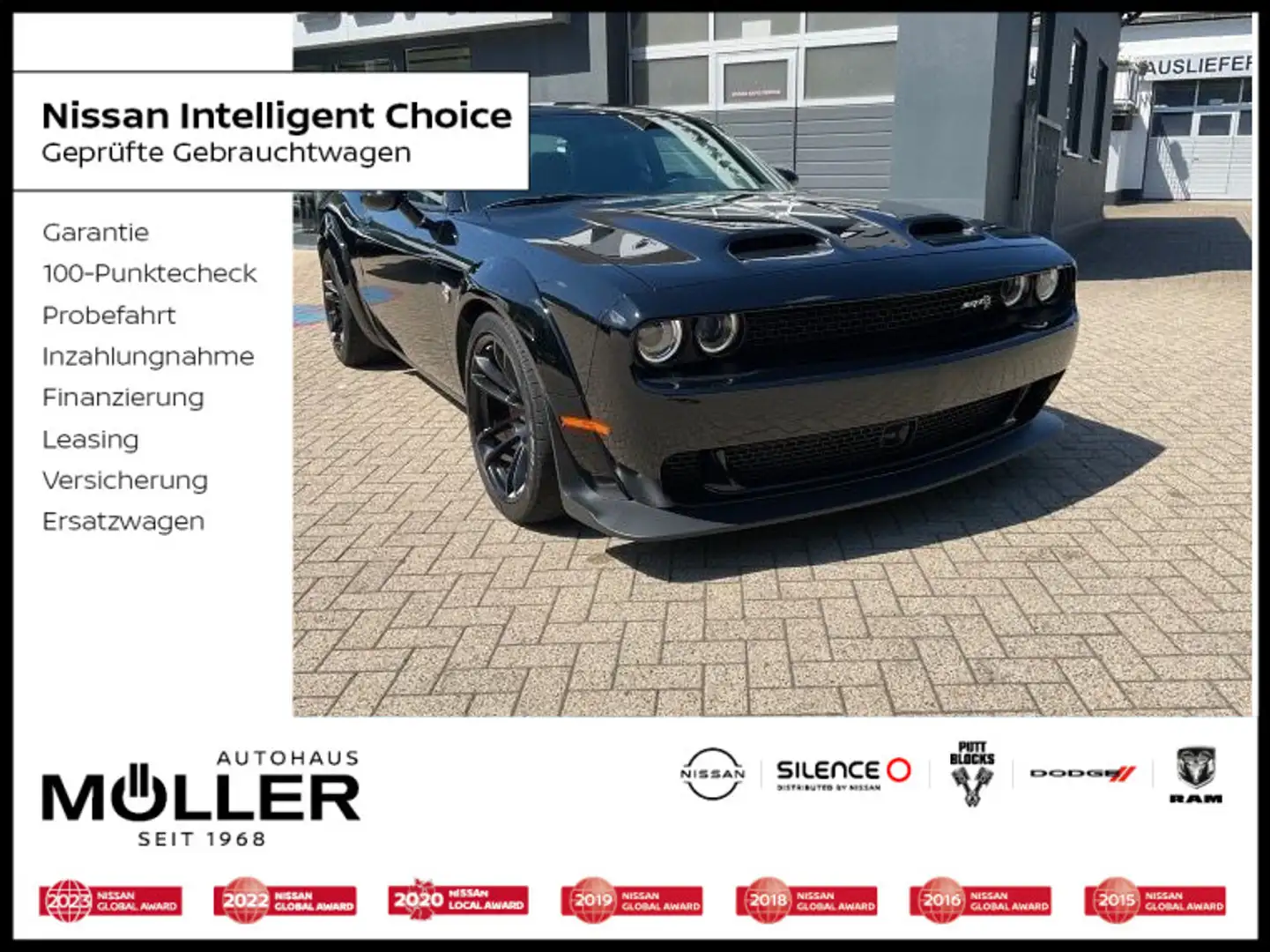 Dodge Challenger V8 SRT Hellcat Widebody Laguna Navi Чорний - 1