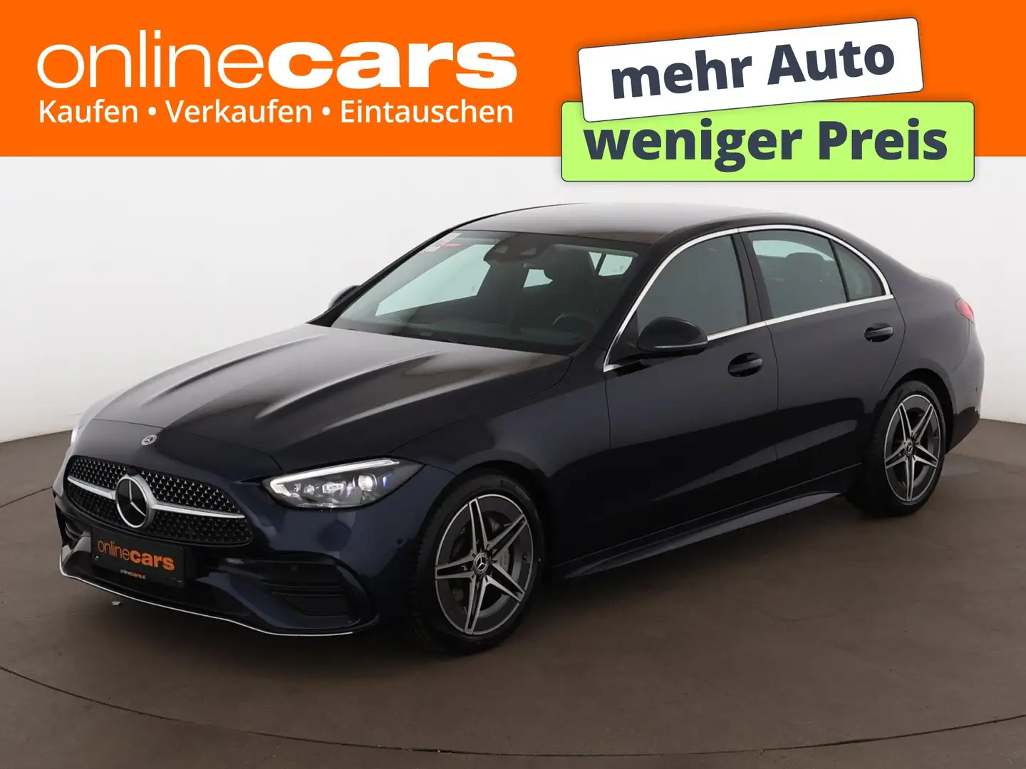 Mercedes-Benz C 180 AMG Line Aut LED AHK RADAR LEDER NAVI R-CAM Blau - 1