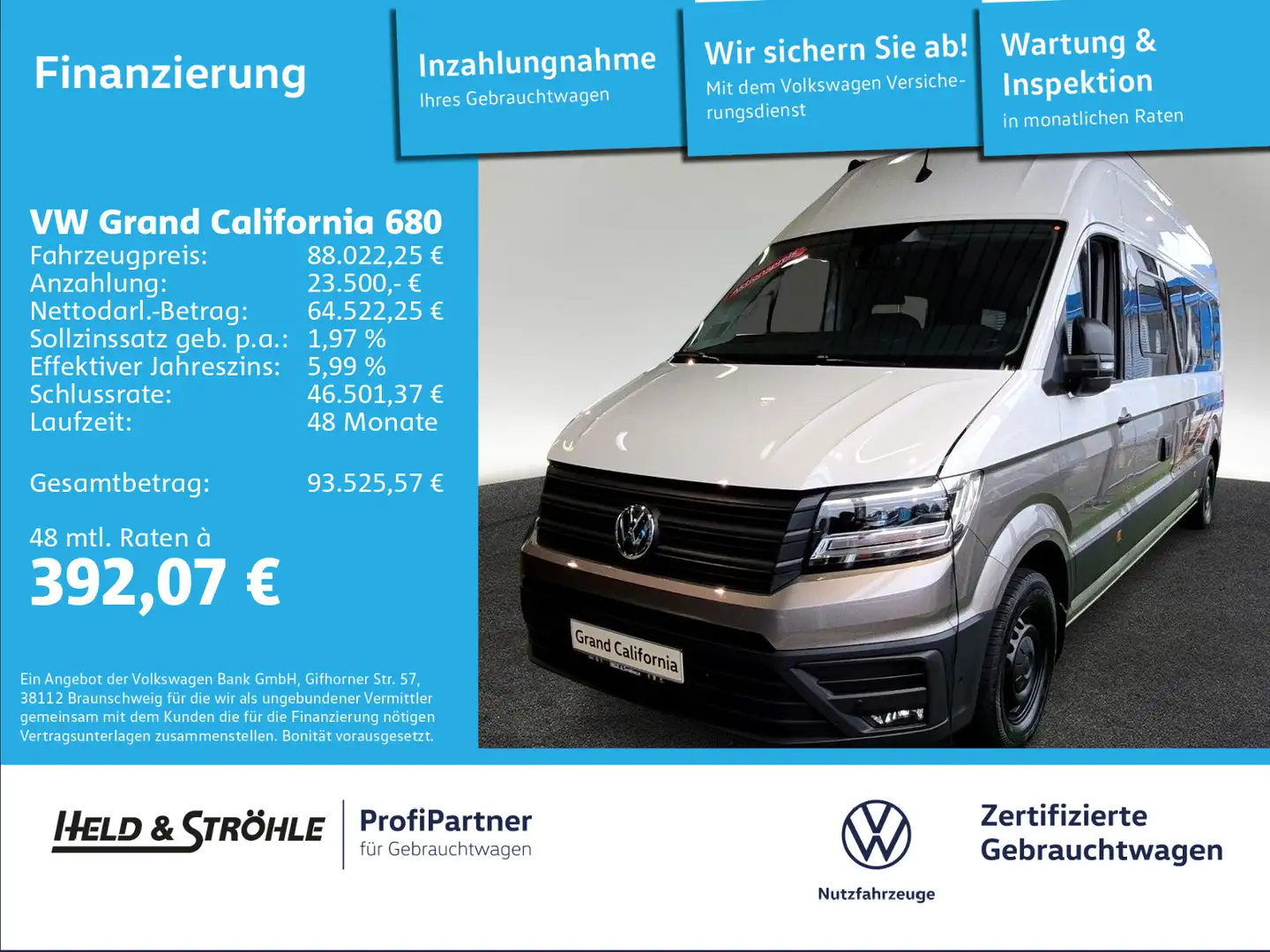 Volkswagen Grand California ACC DIESELHEIZUNG RFK SOLAR Weiß - 1