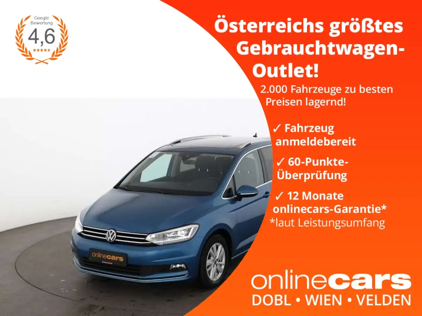 Volkswagen Touran 2.0 TDI Highline Aut 7-SITZER LED SKY NAVI Bleu - 1