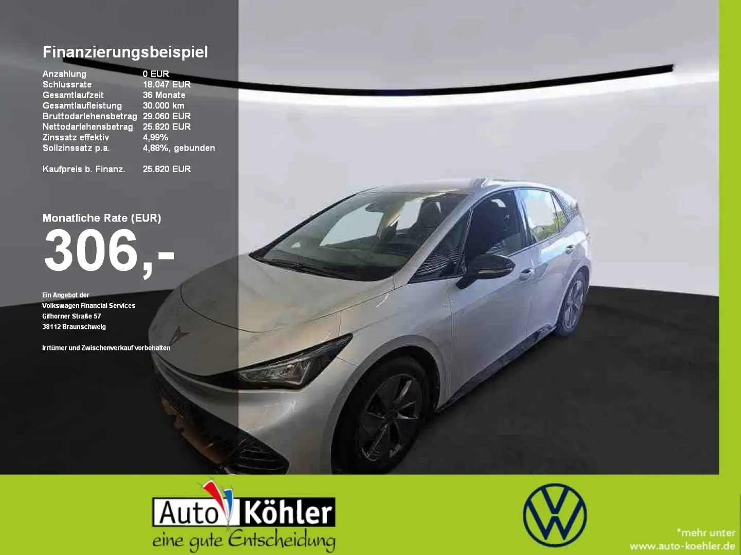 CUPRA Born electric ACC+LED+Navi+Virt+PDC+Kamera Gris - 1