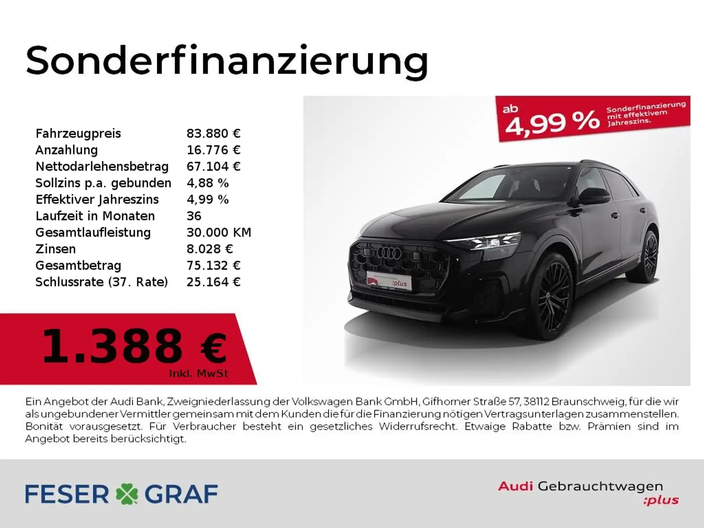 Audi Q8 50 TDI qu. AHK/Allradlenkung/ B&O Head-up-Dis Noir - 1