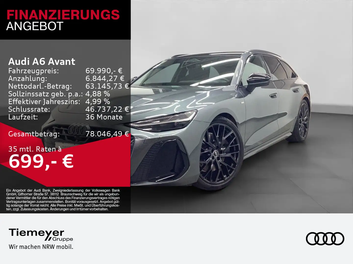 Audi A6 TDI Q S LINE 360° BuO ACC LM21 PANO Grau - 1