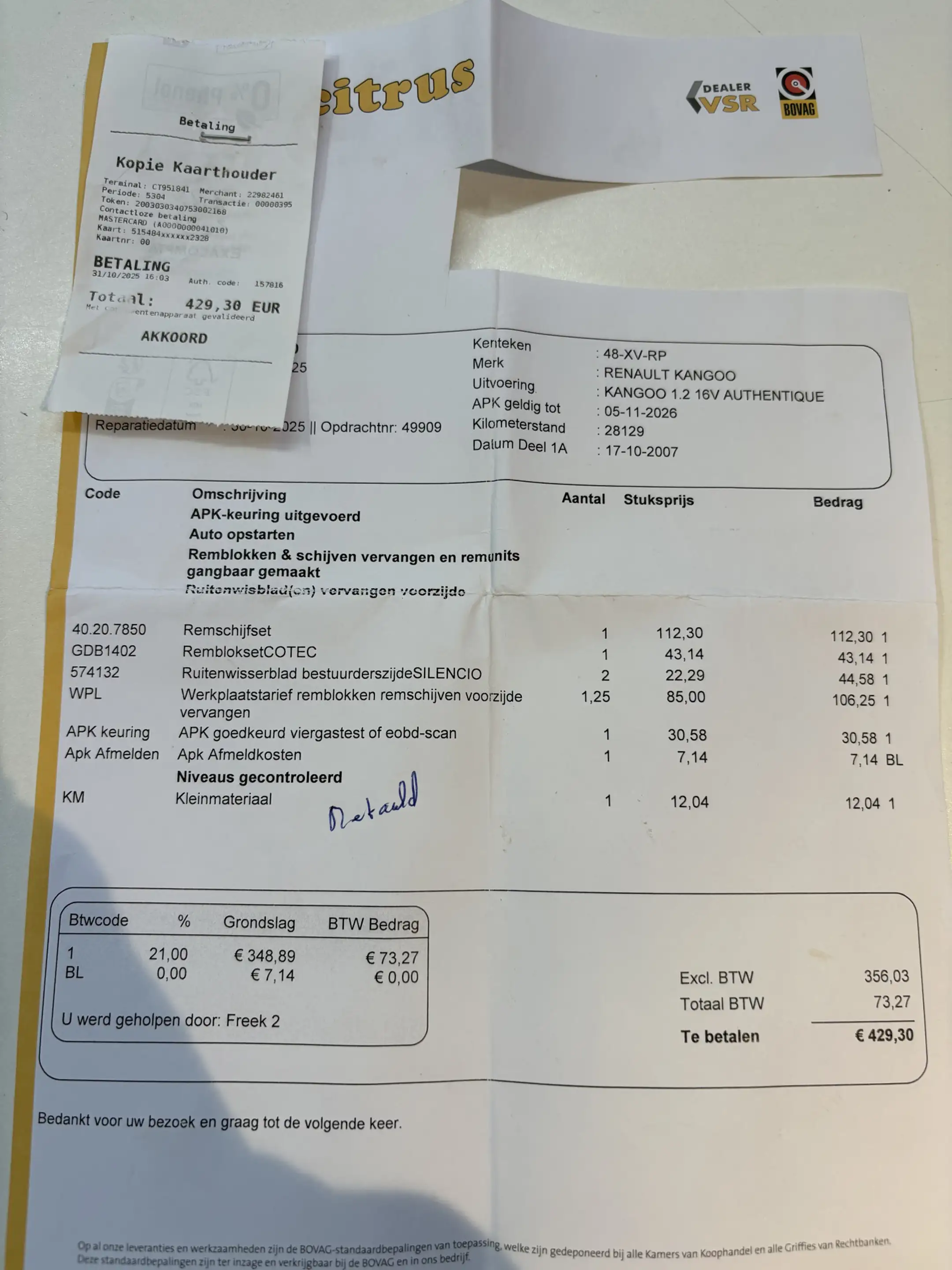 Renault Kangoo 1.2-16V Expression INVALIDE - ROLSTOEL — photo 18