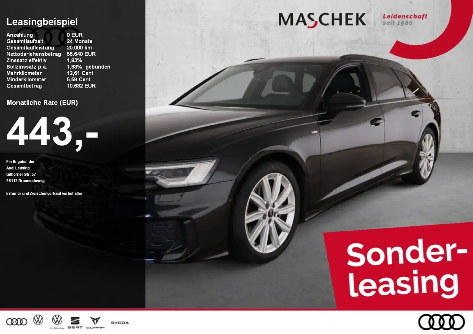 Audi A6 Avant S line 50 TDI AHK Pano Black Matrix Memory Schwarz - 1