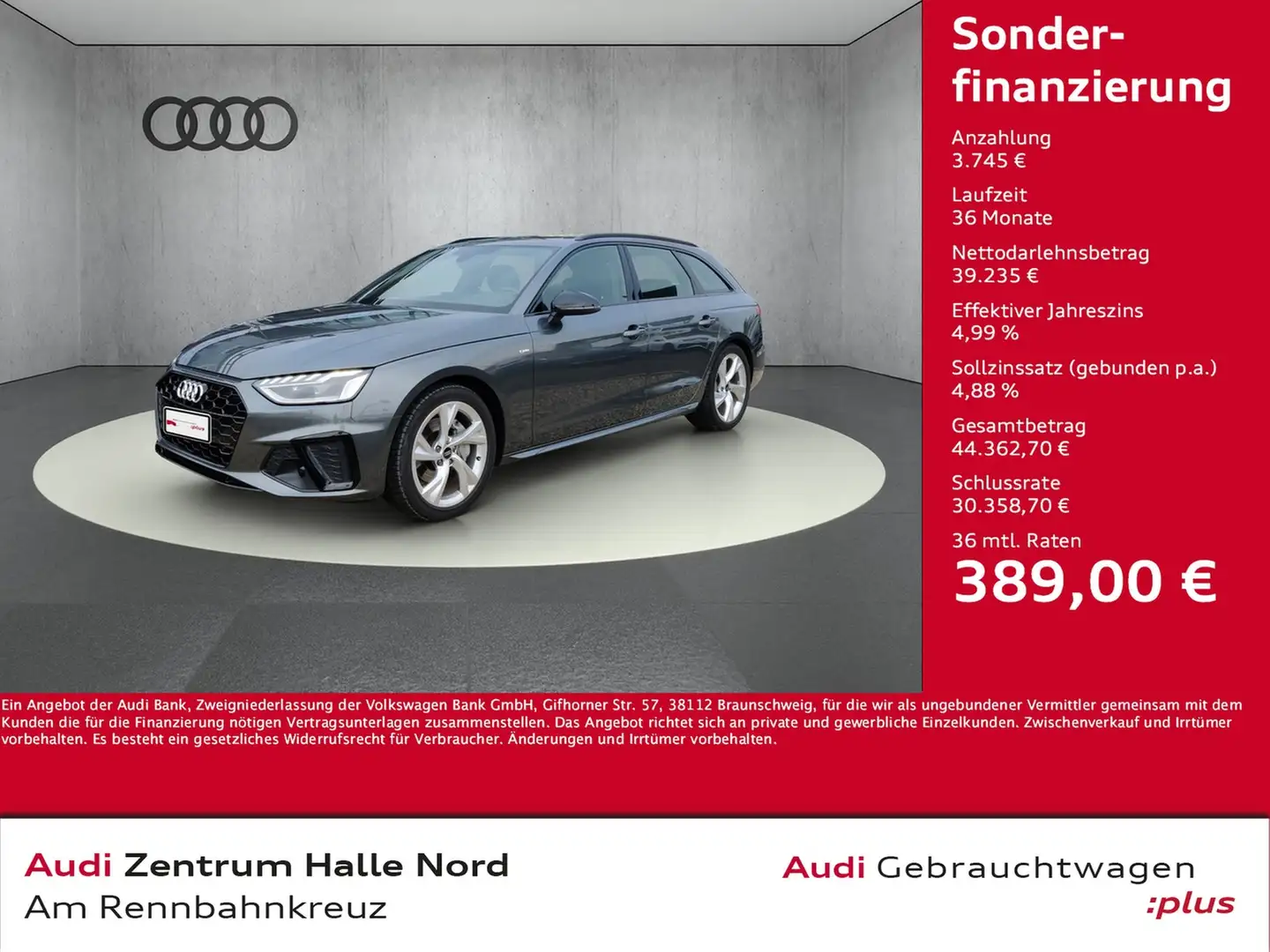 Audi A4 Avant 40 TDI S line S tronic Grau - 1