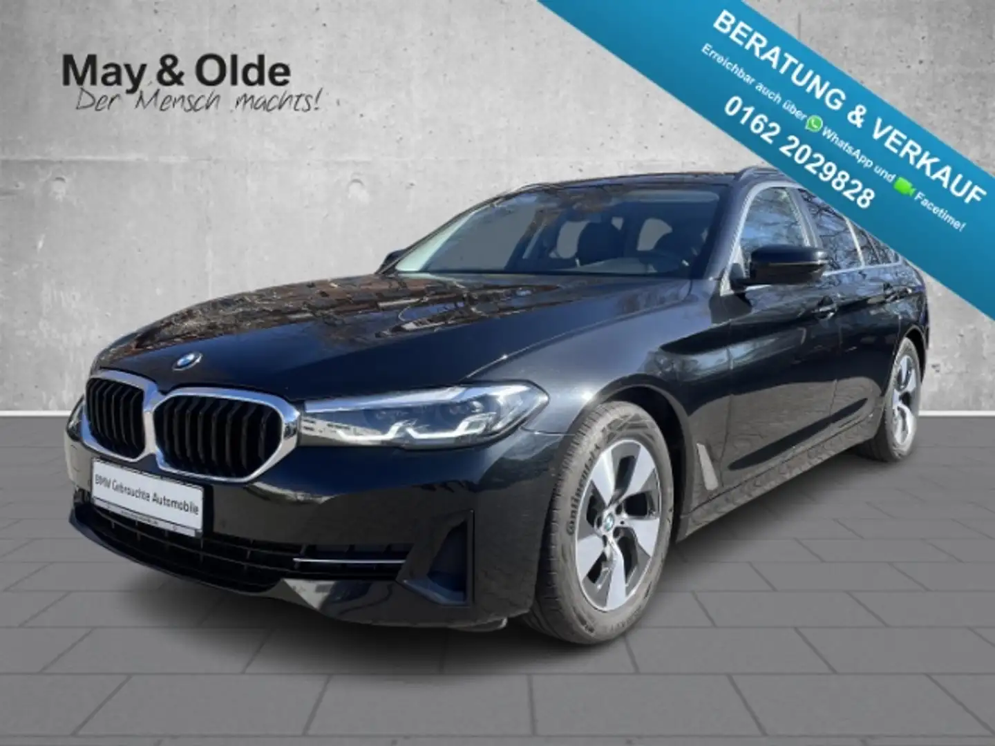 BMW 520 d Touring Navi LED El. Heck. Business-Paket CarPla Noir - 1