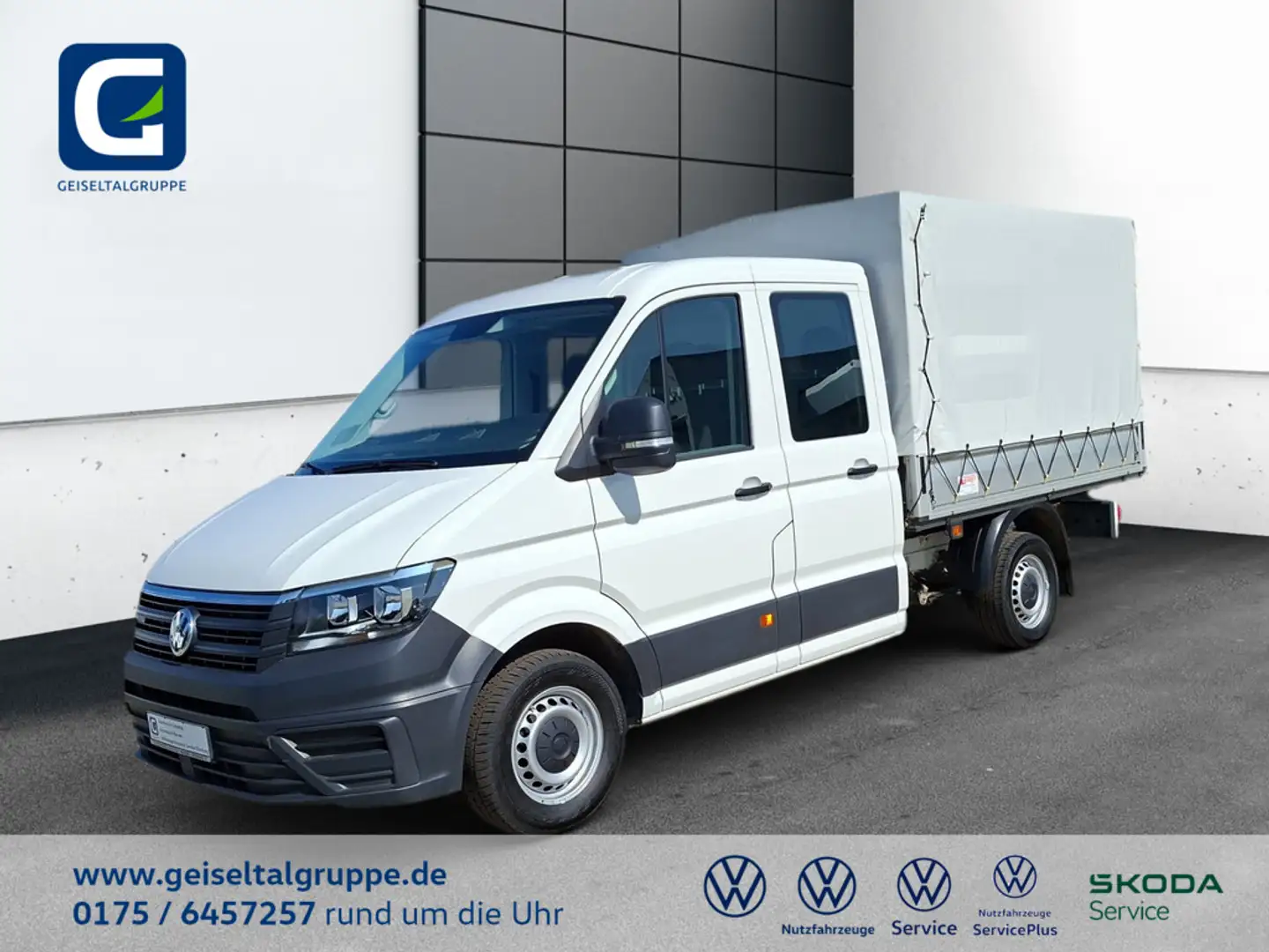Volkswagen Crafter 2.0 TDI Pritsche 35 DOKA MITTELLANG 4x4*AHK*STANDH Blanc - 1