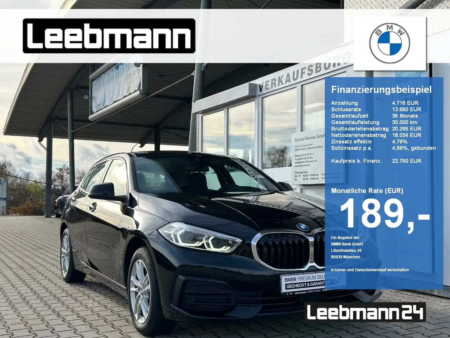 BMW 118 i DKG Adv. HUD/AdaptLED/NAVI 2 JAHRE GARANTIE Schwarz - 1