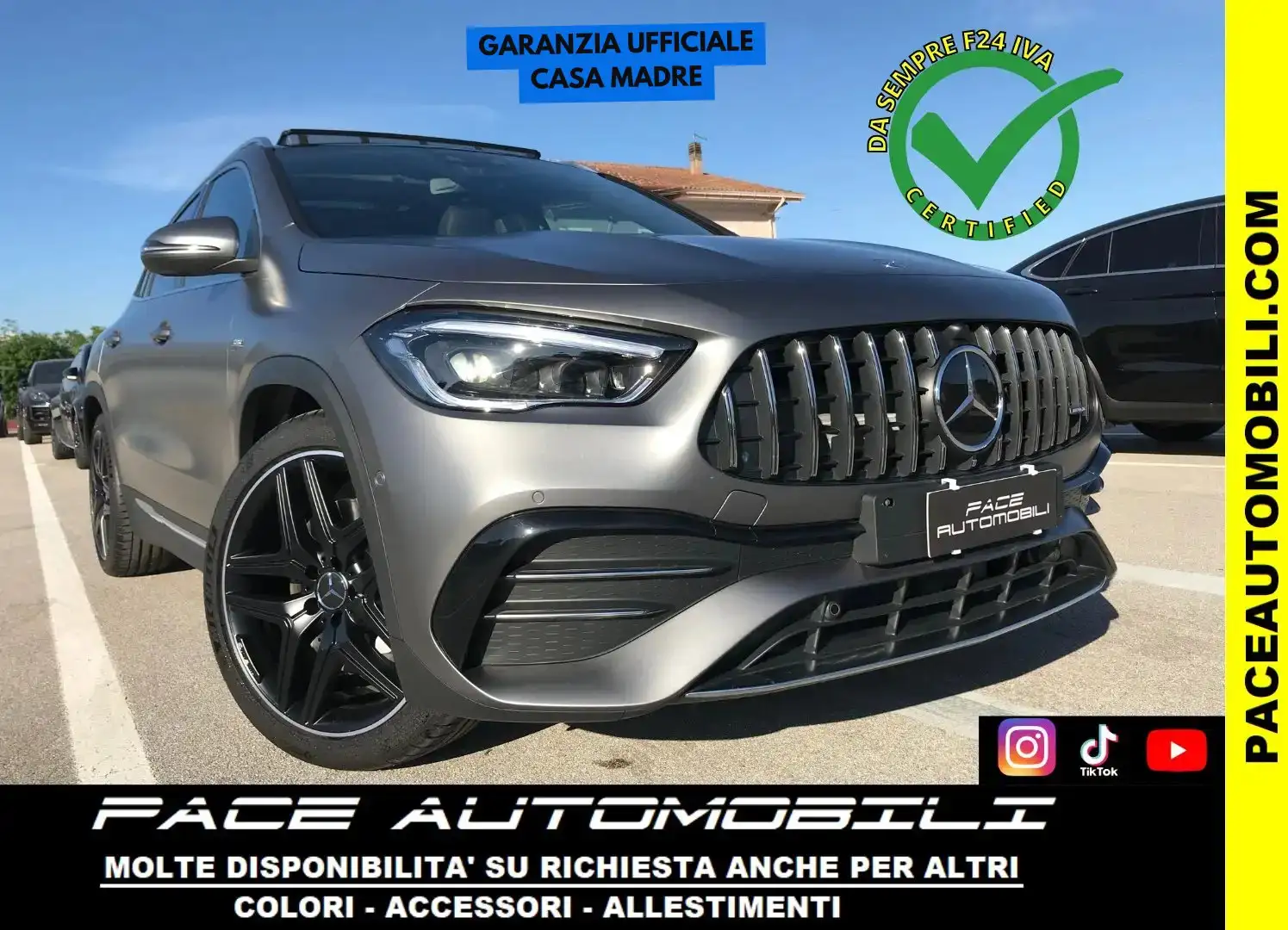 Mercedes-Benz GLA 35 AMG 4M TETTO BURMESTER NIGHT PACK MBUX LED MATRIX PDC Grigio - 1