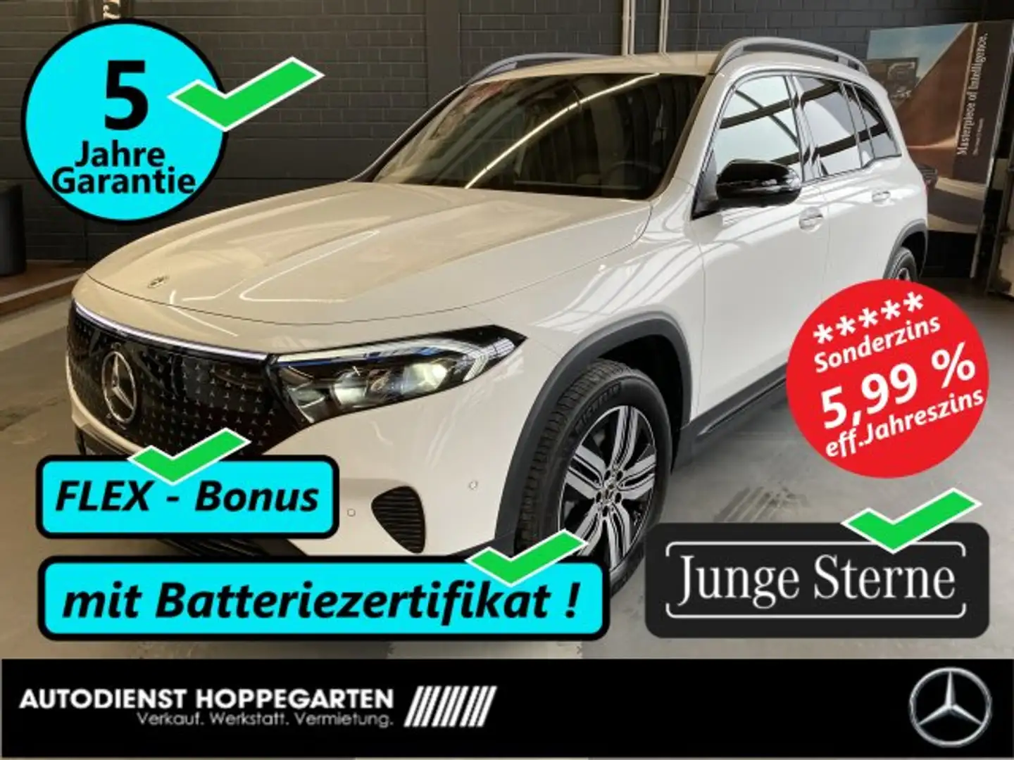 Mercedes-Benz EQB 300 EQB 300 4M Night Electric Art Adv.+ 360° Memory Blanc - 1