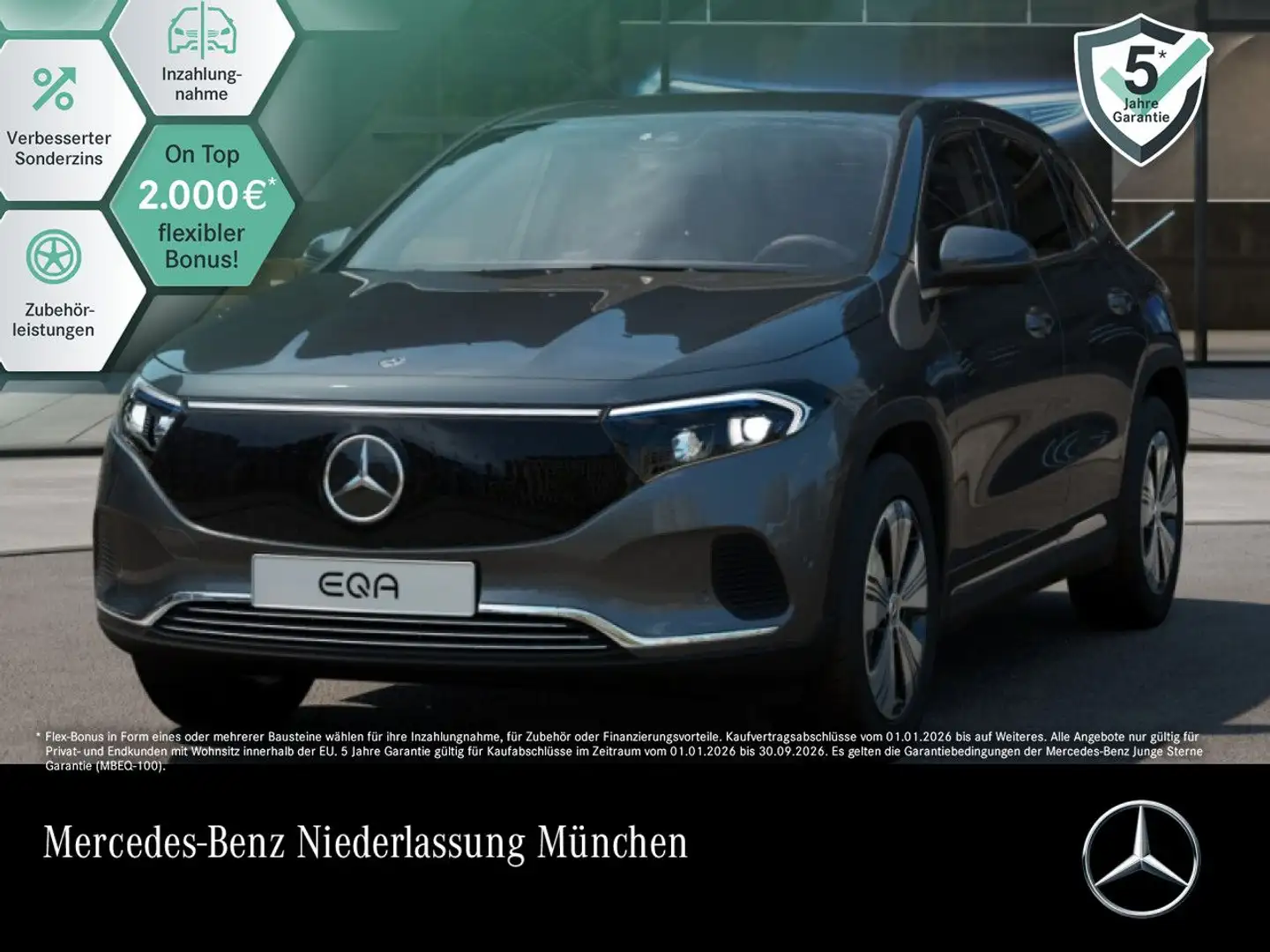 Mercedes-Benz EQA 350 4M PROG+ADVANCED+AHK+KAMERA+MEMORY+SPUR Grau - 1