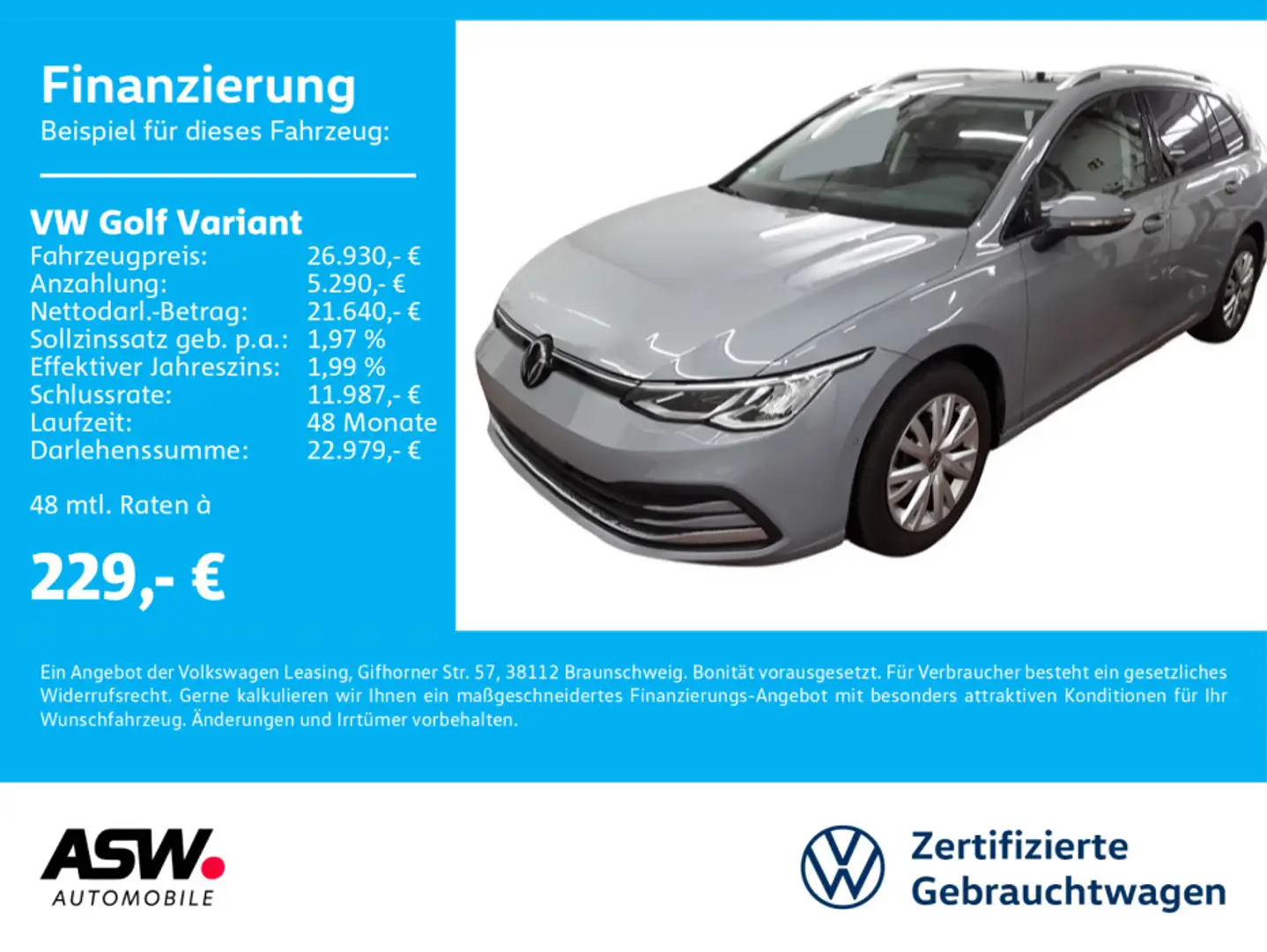 Volkswagen Golf Variant Move 1,5 TSI Navi LED ACC Pano AHK Grau - 1