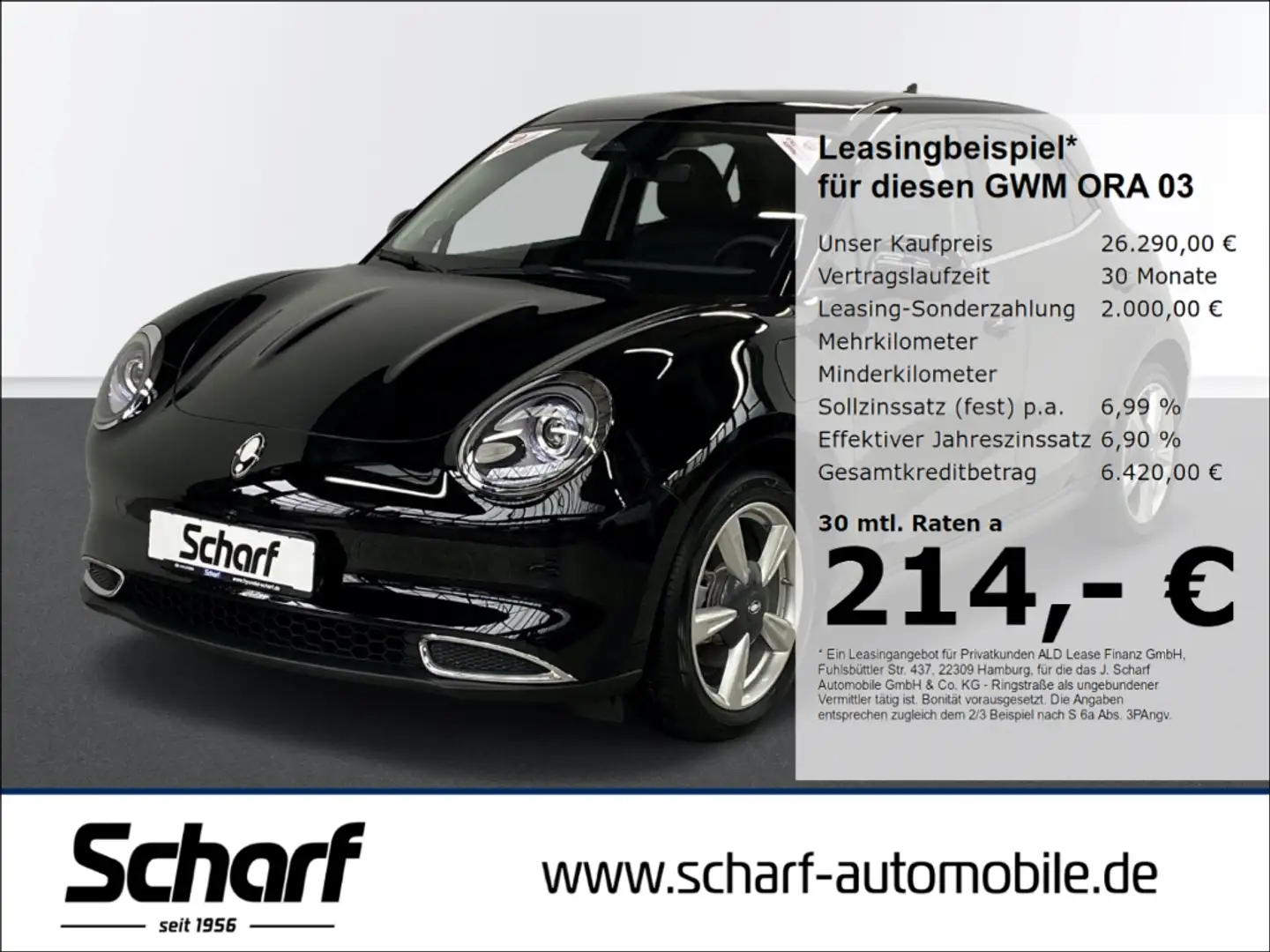 GWM ORA 03 400 Pro mit Wärmepumpe Navi DAB SHZ PDC 360 Kamera Schwarz - 1