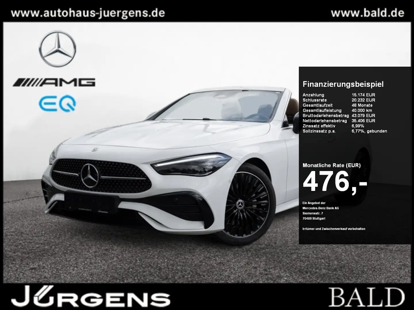 Mercedes-Benz CLE 220 d Cabrio AMG-Sport/Night/Stdhz/Sitzklima Weiß - 1