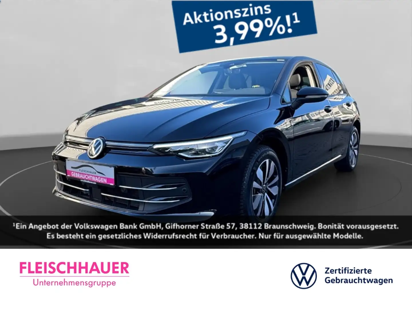 Volkswagen Golf VIII 1.5 TSI Goal Life LED+AHK+ACC+NAVI+CARPLAY+SH Schwarz - 1