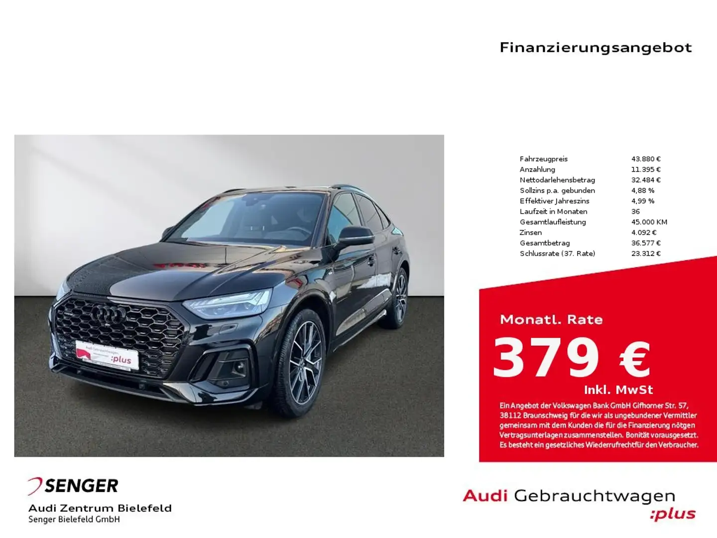 Audi Q5 Sportback 50 TFSI e S line quattro MMI Matrix Noir - 1