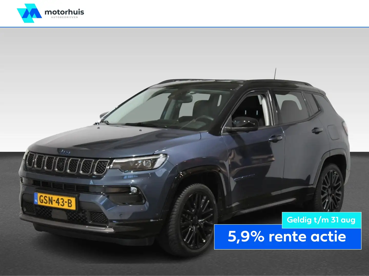 Jeep Compass 1.3T 4XE 240PK PHEV EAWD AUTOMAAT S ALPHINE LEDER Blauw - 1