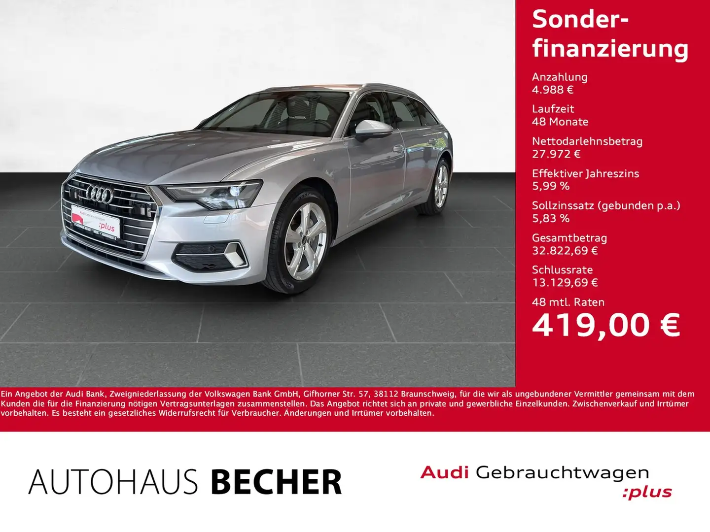Audi A6 Avant sport 40 TDI S tronic /Rückfahrkam/Navi Silber - 1