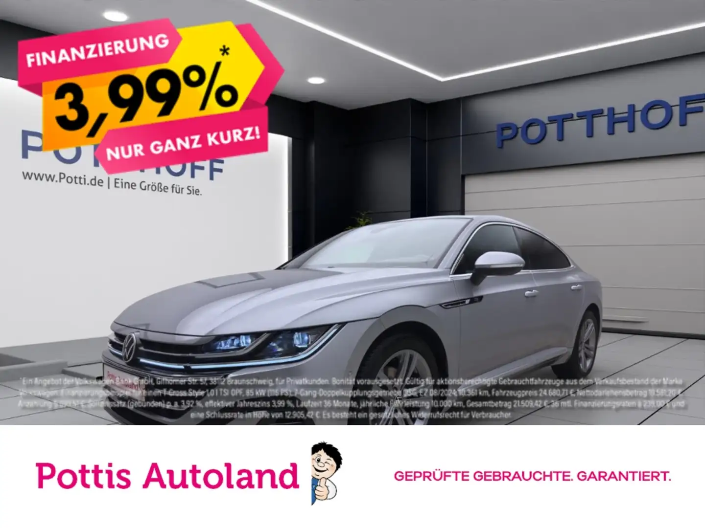 Volkswagen Arteon 2.0 TSI DSG R-LINE NAVI PANO KAMERA PDC Silber - 1