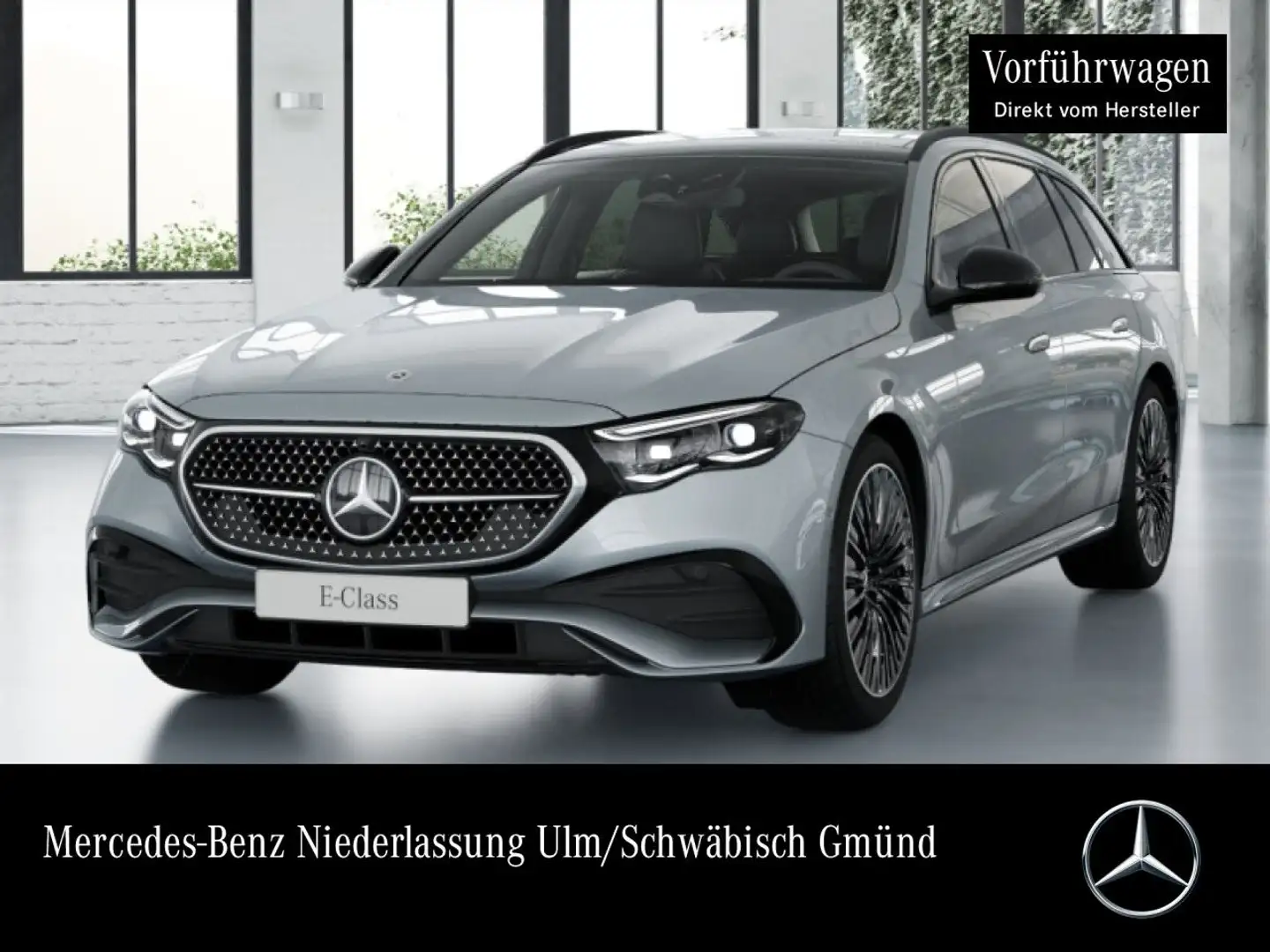 Mercedes-Benz E 220 d T AMG Fahrass 360° Stdhzg Pano Distr. AHK Zilver - 1