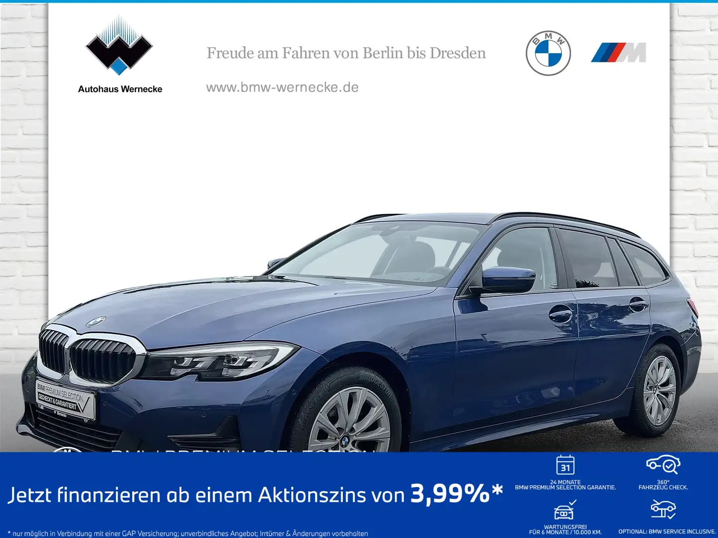 BMW 318 d Touring Advantage DAB WLAN Tempomat AHK Bleu - 1