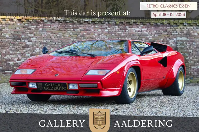 Lamborghini Countach 5000 QV Presented in Rosso over Champagne cruscott