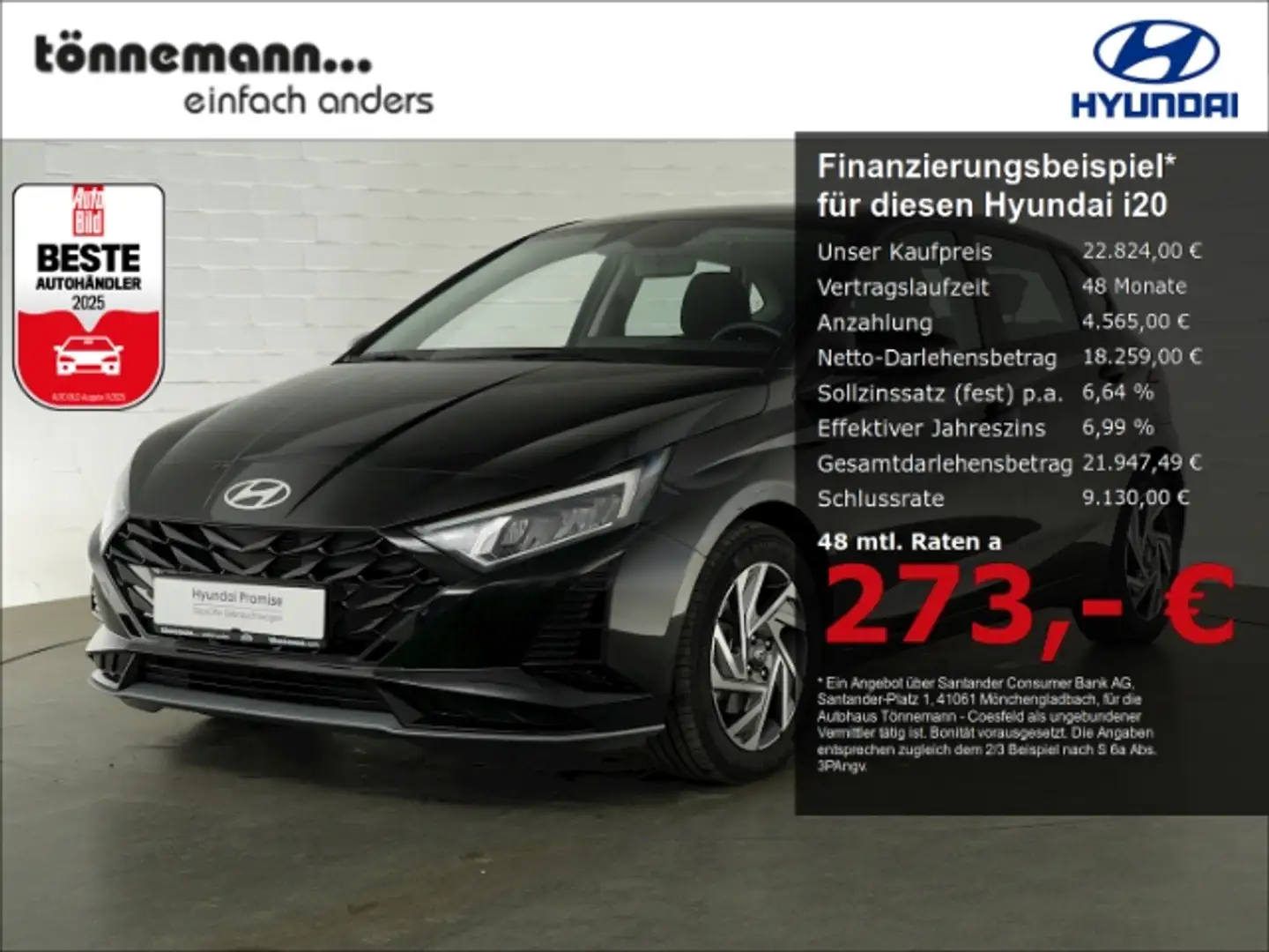 Hyundai i20 FACELIFT T-GDI TREND DCT+VOLL LED+NAVI+RÜCKFAHRKAM Negro - 1