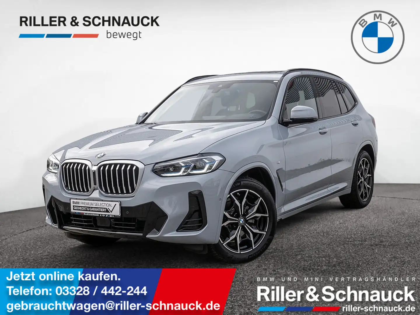 BMW X3 xDrive 20d M-Sport LASER+AHK+PANO+HUD+ACC Grau - 1