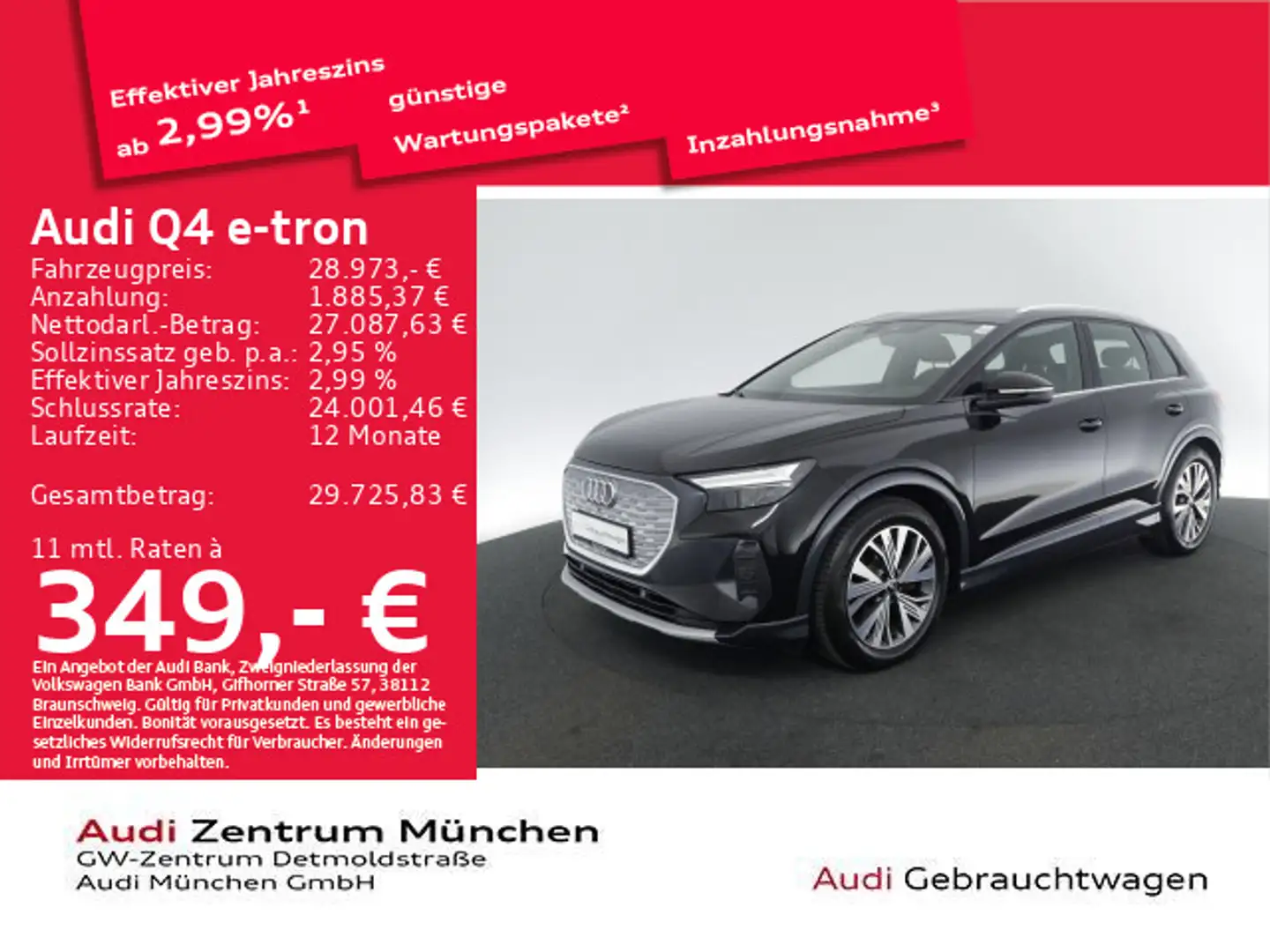 Audi Q4 e-tron 35 ACC/Virtual/Navi Schwarz - 1