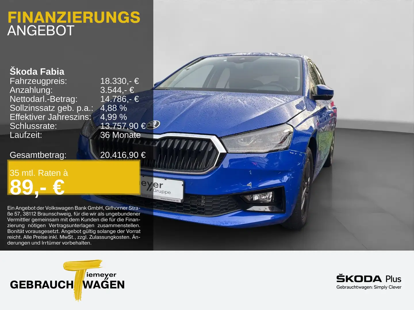 Skoda Fabia 1.0 TSI TOUR LM16 KAMERA LED WINTER+ Blau - 1