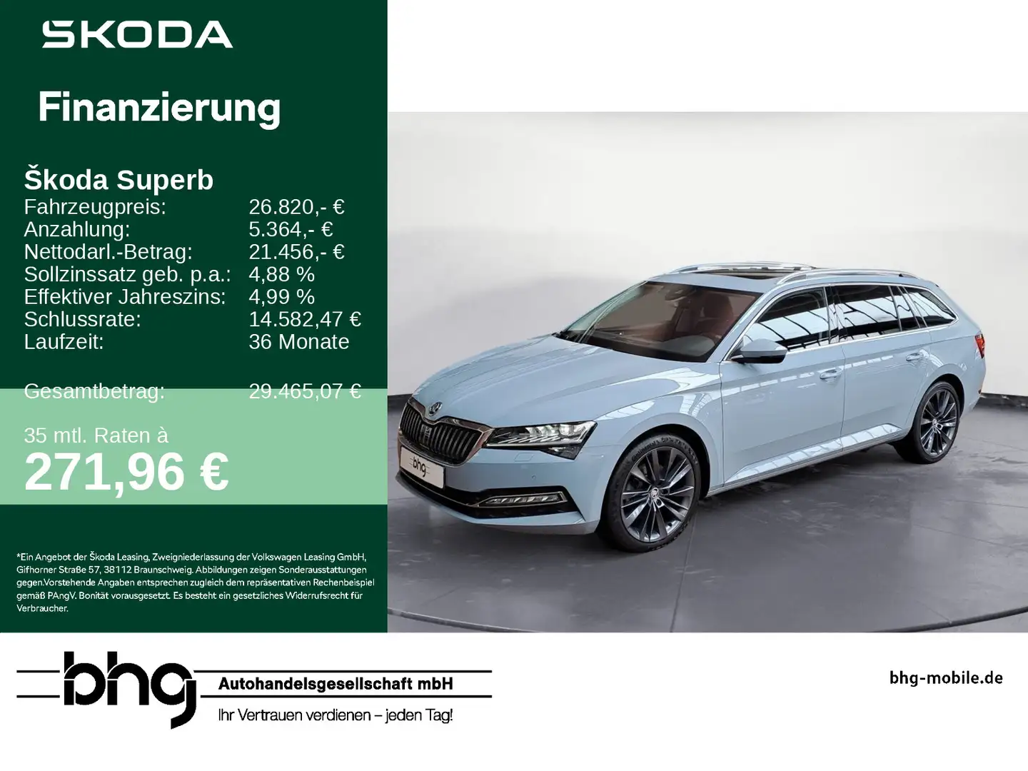 Skoda Superb Combi Style 2.0 TDI DSG *PANO*ACC*NAVI* Grijs - 1
