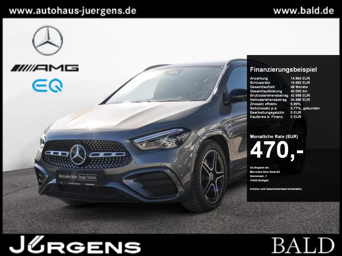 Mercedes-Benz GLA 250 4M AMG-Sport/MLB/360/Pano/AHK/Night/Dist Szary - 1