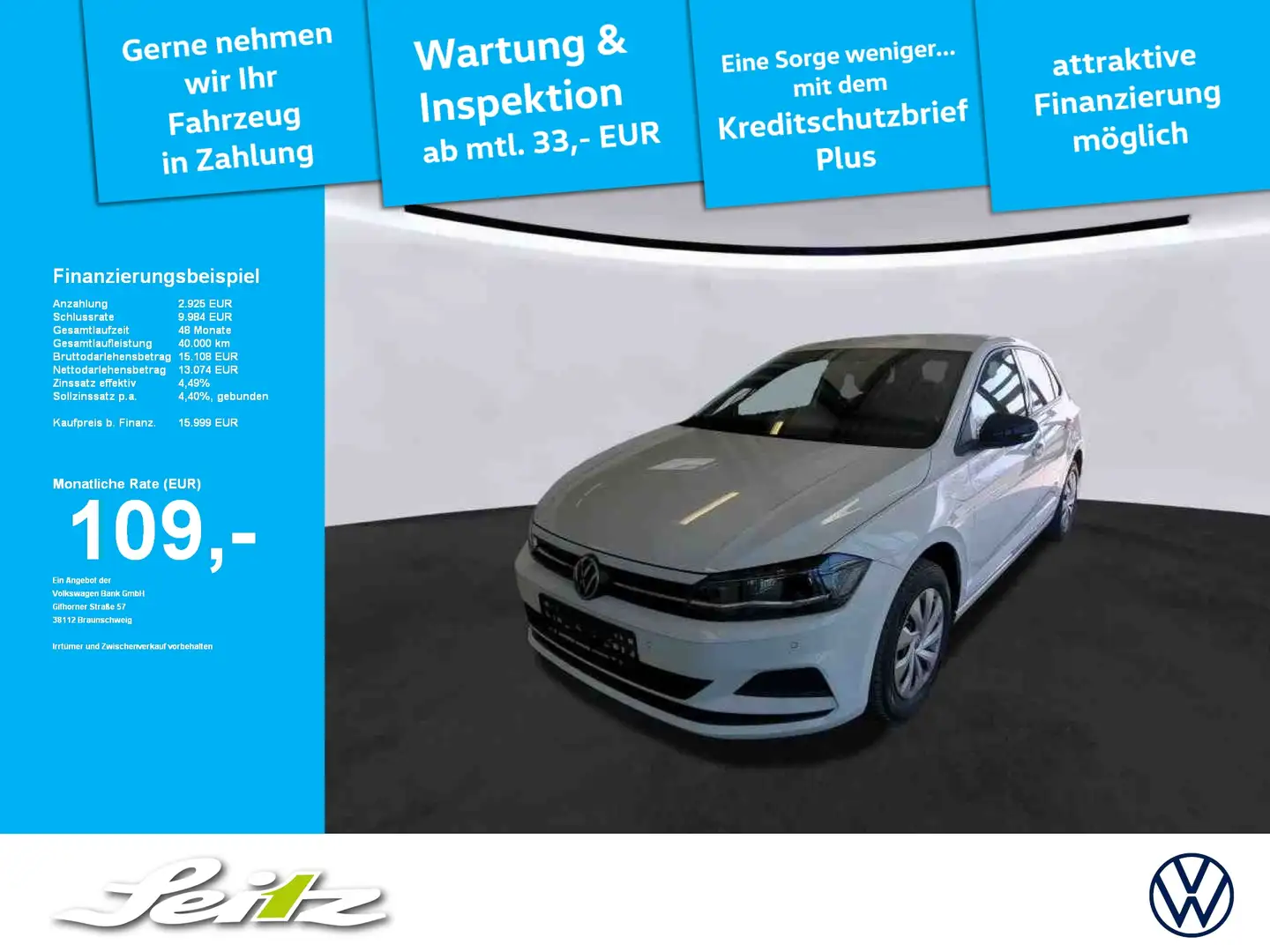 Volkswagen Polo VI 1.0 TSI United *AHK*NAVI*KAMERA*LED* White - 1