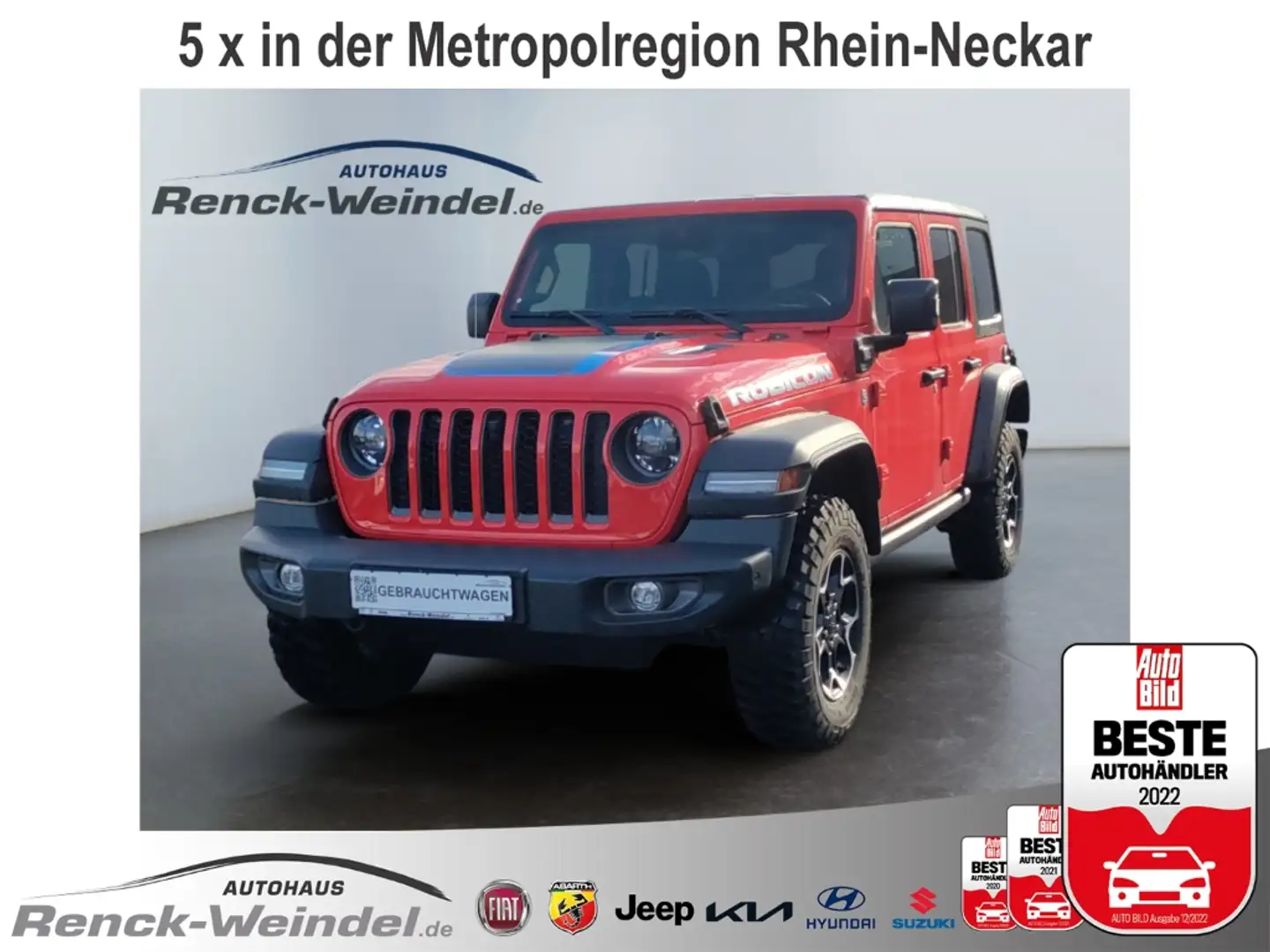 Jeep Wrangler Rubicon Unlimited 2.0 T-GDI PHEV Allrad Hardtop Na Rot - 1