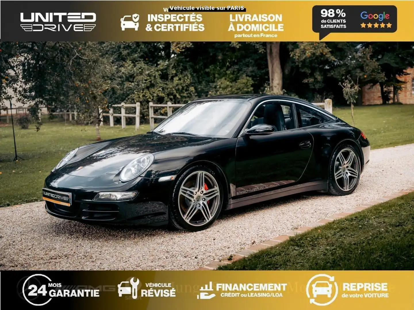 Porsche 911 Targa 3.8i TYPE 997 TARGA Targa 4S Noir - 1