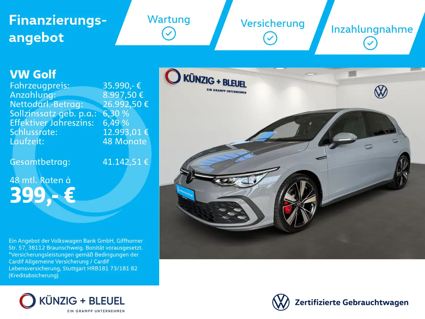Volkswagen Golf GTD 2,0 TDI DSG*Nav*AHK*LED*StHz*CarPlay Gris - 1
